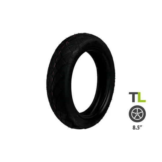 8.5x2 or 50/75-6.1 tubeless tire with anti-puncture gel strip