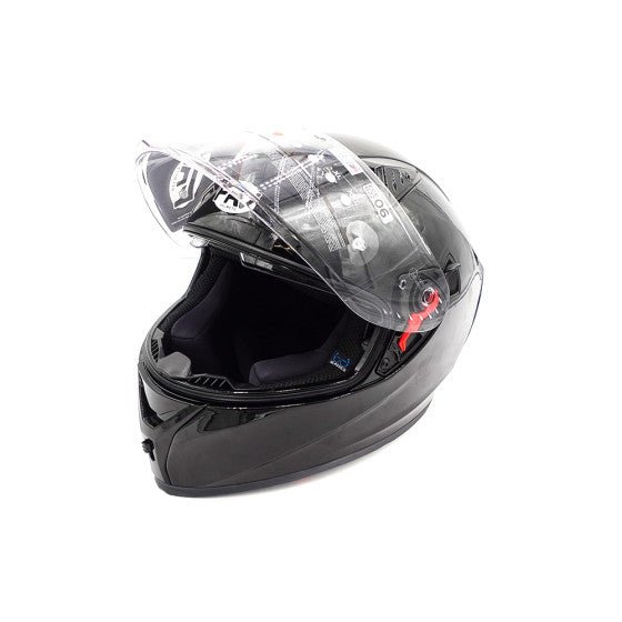 FRV black full face helmet (size S to XL) Approved