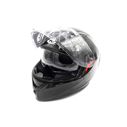 FRV black full face helmet (size S to XL) Approved