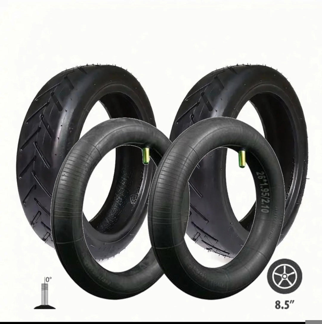 Lot de 2xPneus + 2xChambres à air valve droite  8,5x2 ou (50/75-6.1) pour Xiaomi,aovopro,urbanglide,wispeed,ducati ect...