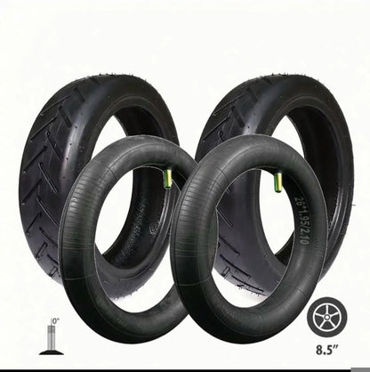 Lot de 2xPneus + 2xChambres à air valve droite  8,5x2 ou (50/75-6.1) pour Xiaomi,aovopro,urbanglide,wispeed,ducati ect...